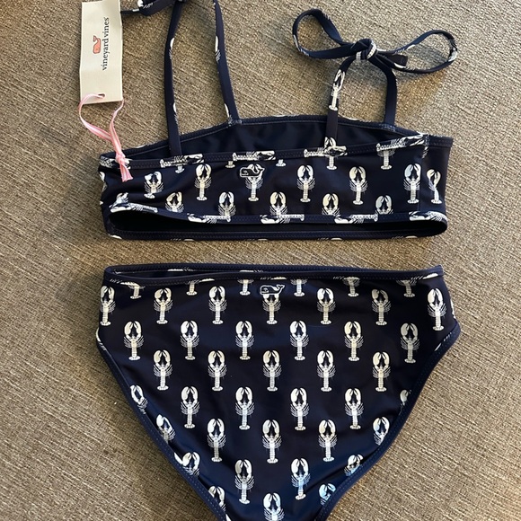 Vineyard vines navy and white lobster two-piece girls size medium - Picture 2 of 4